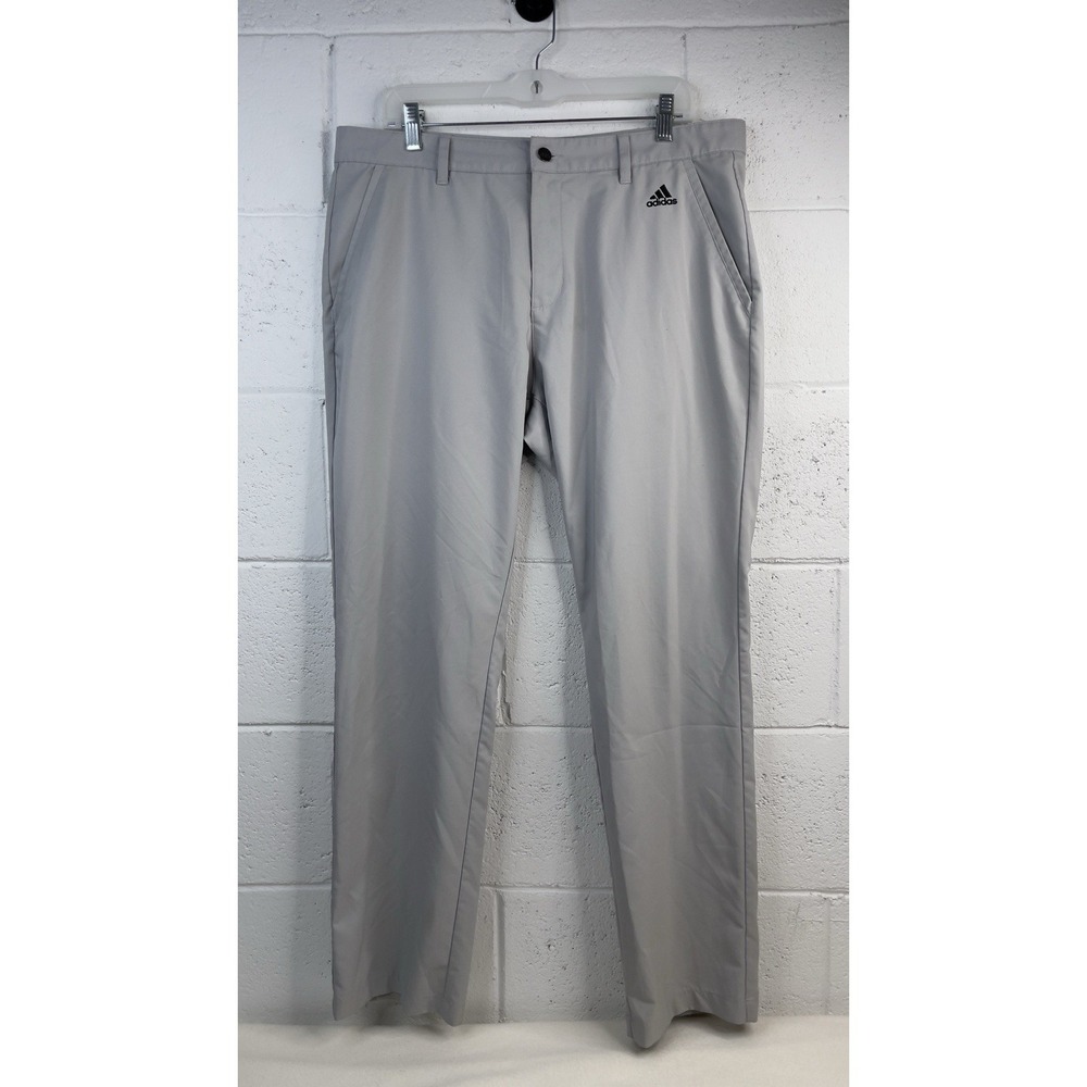 Adidas Pants Mens 36x31 Gray Chino Front Flat Ultimate Golf Slack